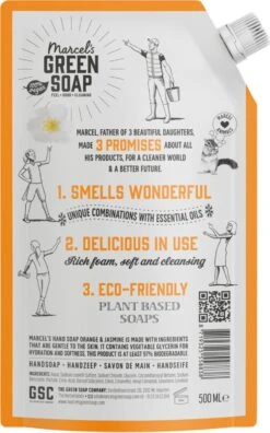 Marcel's Green Soap Handzeep Sinaasappel & Jasmijn Navulling - 6 X 500 Ml -Winkel Voor Persoonlijke Verzorging 748x1200 5