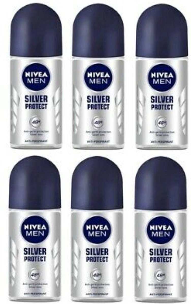 NIVEA MEN Silver Protect Dynamic Power - 6 X 50 Ml - Voordeelverpakking - Deodorant Roller 3 NIVEA MEN Silver Protect Dynamic Power - 6 X 50 Ml - Voordeelverpakking - Deodorant Roller