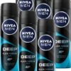 NIVEA MEN Deep Black Carbon Beat Spray - Ant-transpirant - Voordeelverpakking 6 X 150 ML