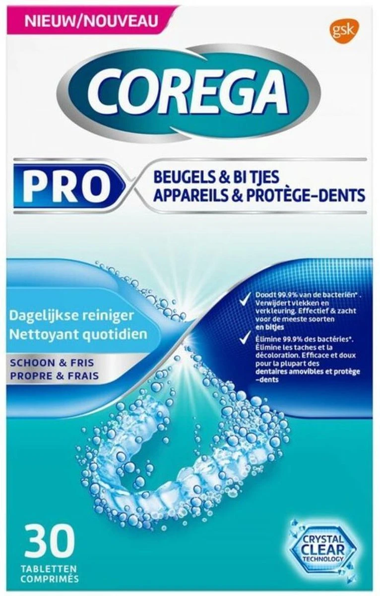 Corega Pro Beugels & Bitjes 30 Tabletten 3 Corega Pro Beugels & Bitjes 30 Tabletten