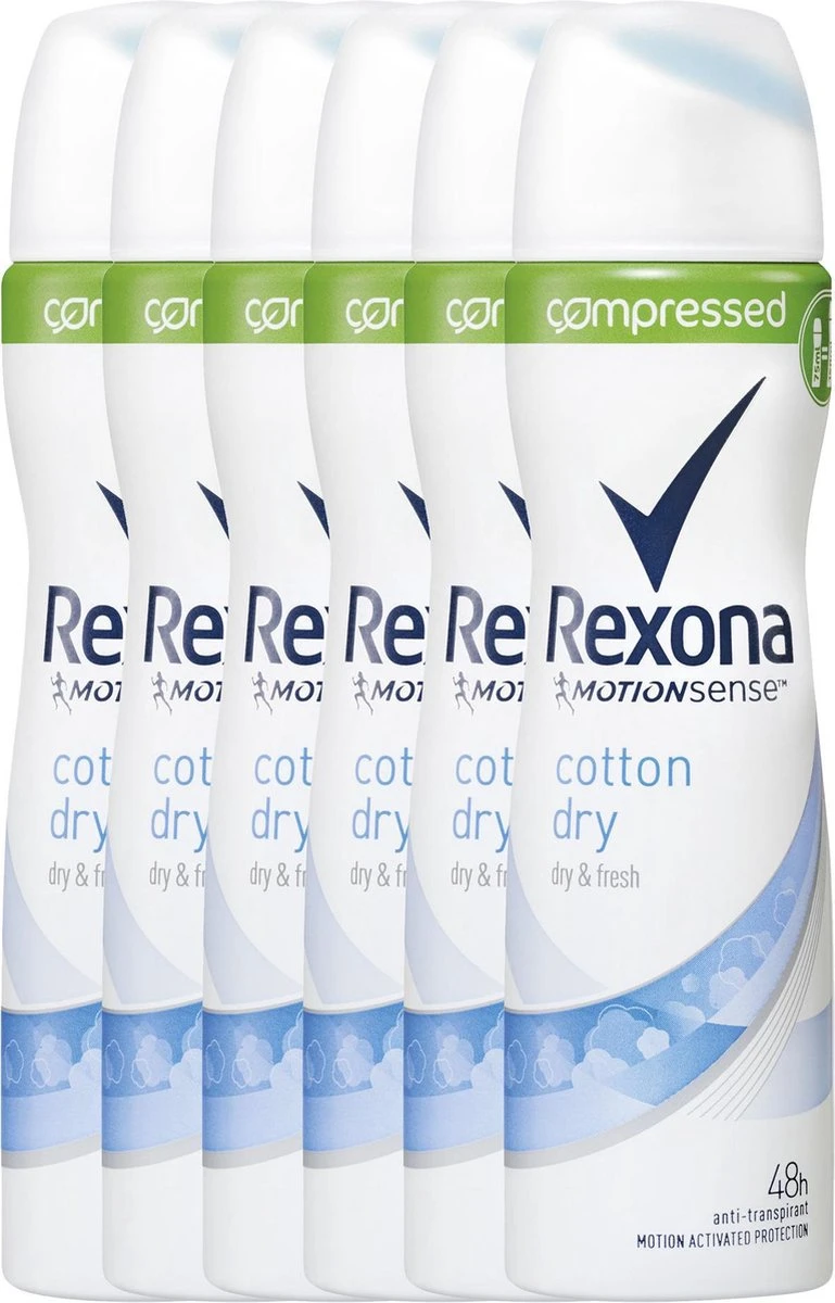 Rexona Woman Ultra Dry Cotton Deodorant Spray - 6 X 75 Ml - Voordeelverpakking 3 Rexona Woman Ultra Dry Cotton Deodorant Spray - 6 X 75 Ml - Voordeelverpakking