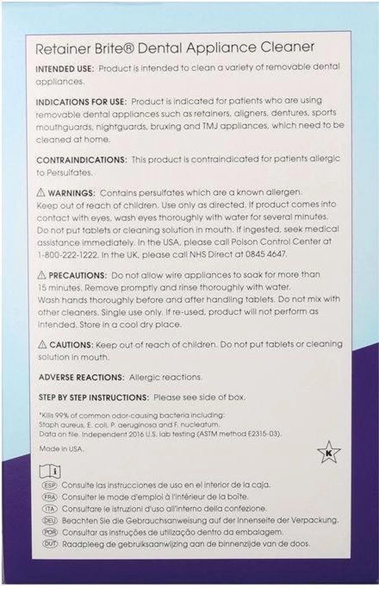 Retainer Brite Reinigingstabletten - 96 Stuks 11 Retainer Brite Reinigingstabletten - 96 Stuks - Afbeelding 9