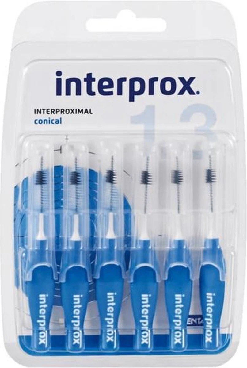 Interprox Premium Conical - 3.5Mm-6,0Mm - Blauw - Ragers - 3 X 6 Stuks - Voordeelverpakking 4 Interprox Premium Conical - 3.5Mm-6,0Mm - Blauw - Ragers - 3 X 6 Stuks - Voordeelverpakking - Afbeelding 2