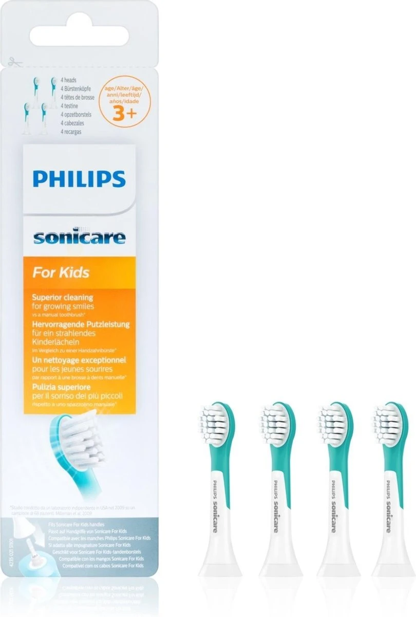 Philips Sonicare For Kids HX6034/33 - Opzetborstel 4 Stuk(s) - Turkoois 3 Philips Sonicare For Kids HX6034/33 - Opzetborstel 4 Stuk(s) - Turkoois