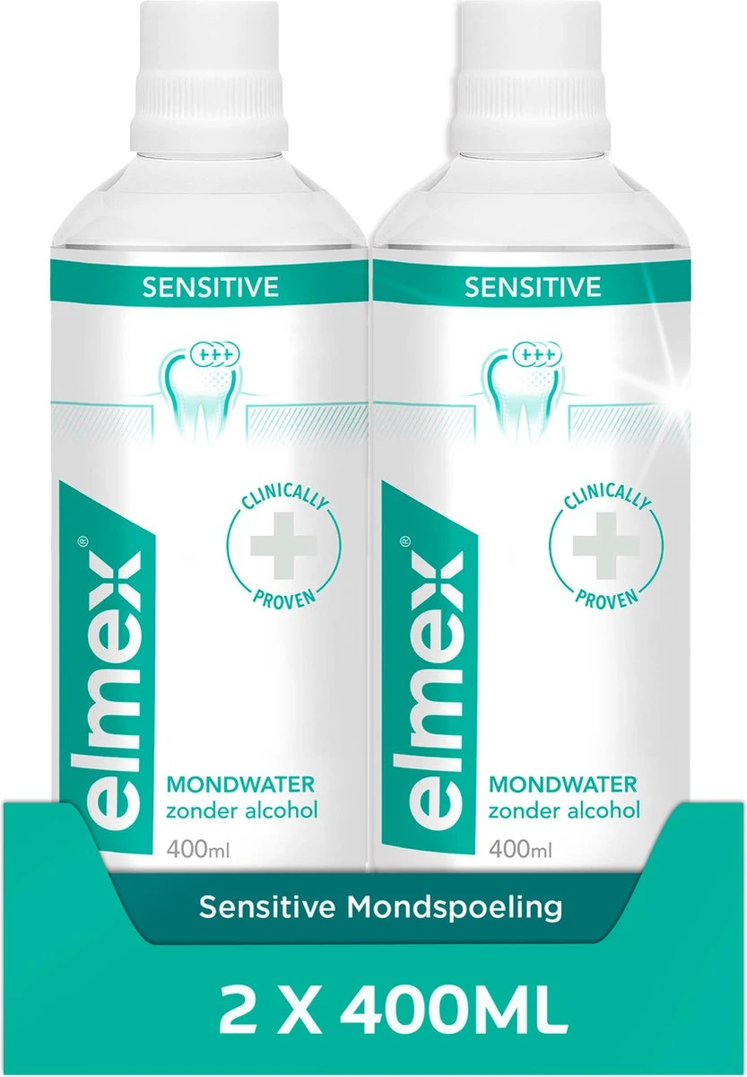 Elmex Sensitive Mondwater - 2 X 400 Ml - Voordeelverpakking 3 Elmex Sensitive Mondwater - 2 X 400 Ml - Voordeelverpakking