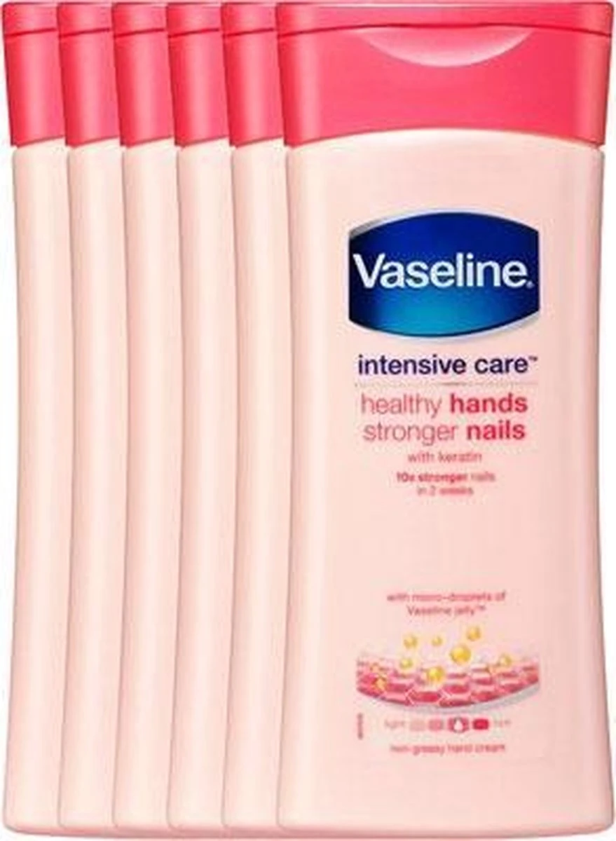 Vaseline® Vaseline Healthy Hands & Stronger Nails - 6 X 200 Ml - Handcrème - Voordeelverpakking 3 Vaseline® Vaseline Healthy Hands & Stronger Nails - 6 X 200 Ml - Handcrème - Voordeelverpakking