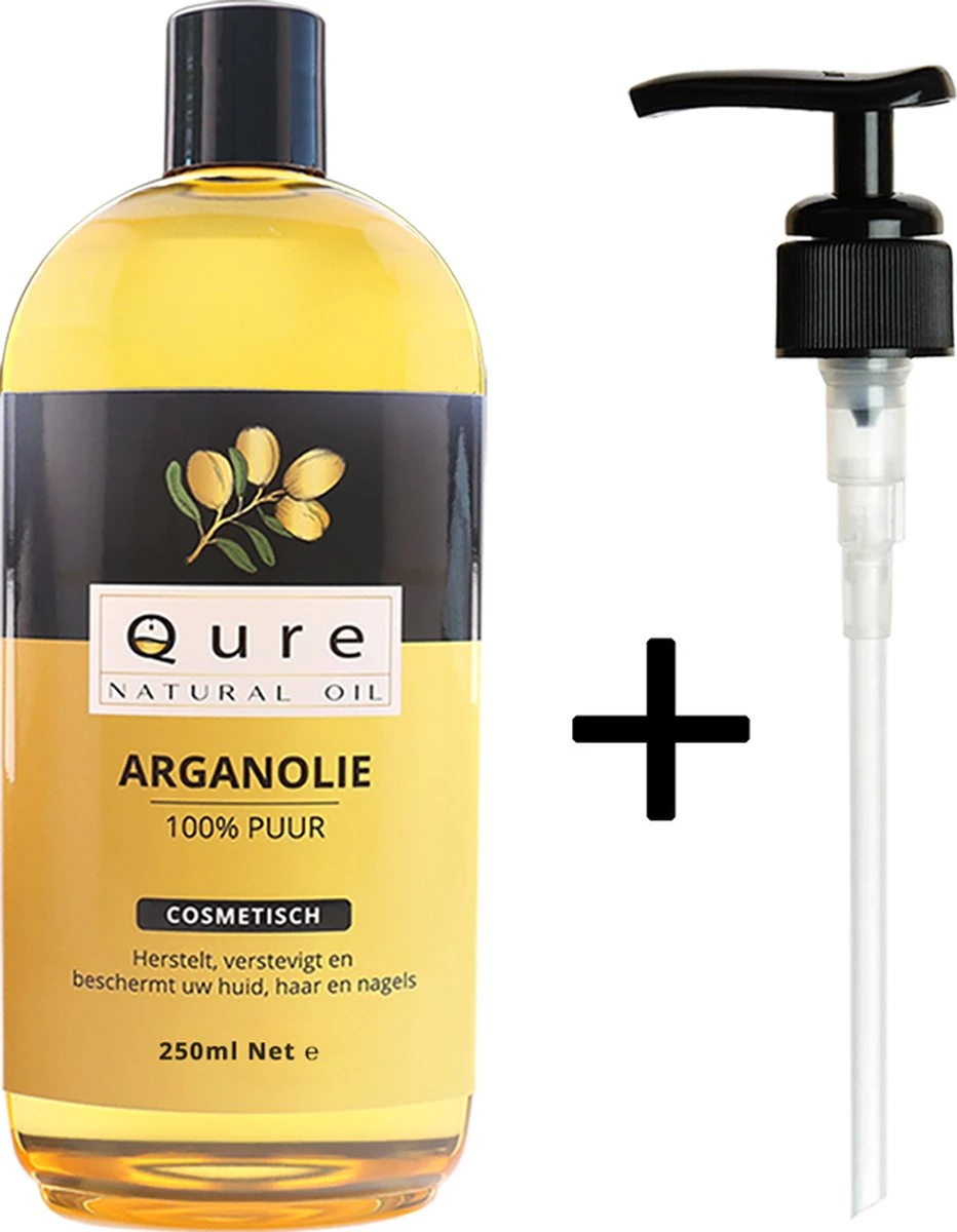 Arganolie 250ml + Pompje | Voor Haar, Huid En Gezicht |100% Puur & Onbewerkt | Moroccan Argan Oil 3 Arganolie 250ml + Pompje | Voor Haar, Huid En Gezicht |100% Puur & Onbewerkt | Moroccan Argan Oil