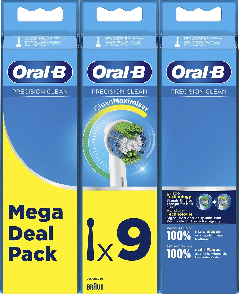 Oral B Oral-B Precision Clean - Met CleanMaximiser-technologie - Opzetborstels - 9 Stuks 3 Oral B Oral-B Precision Clean - Met CleanMaximiser-technologie - Opzetborstels - 9 Stuks