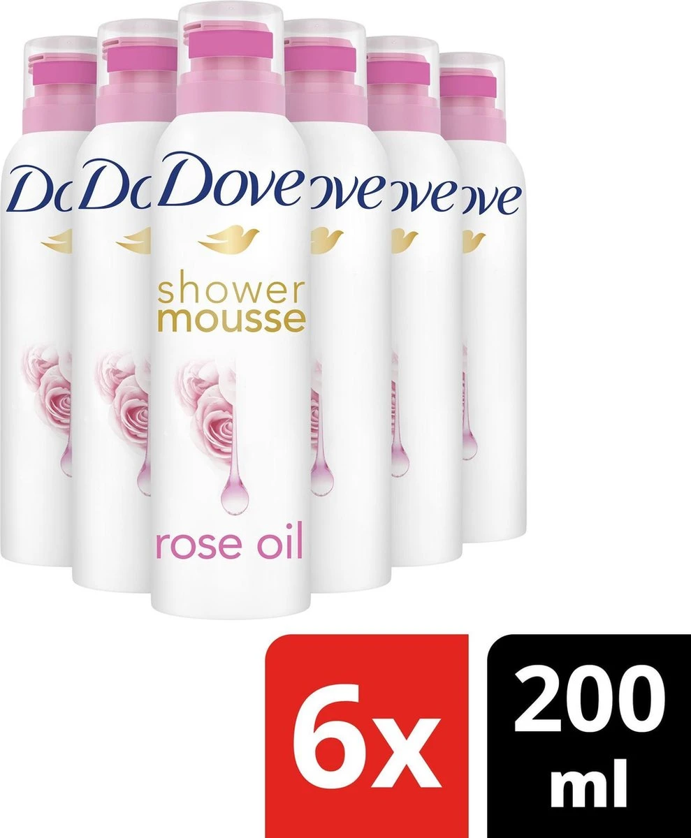 Dove Rose Oil Doucheschuim - 6 X 200 Ml - Voordeelverpakking 4 Dove Rose Oil Doucheschuim - 6 X 200 Ml - Voordeelverpakking - Afbeelding 2