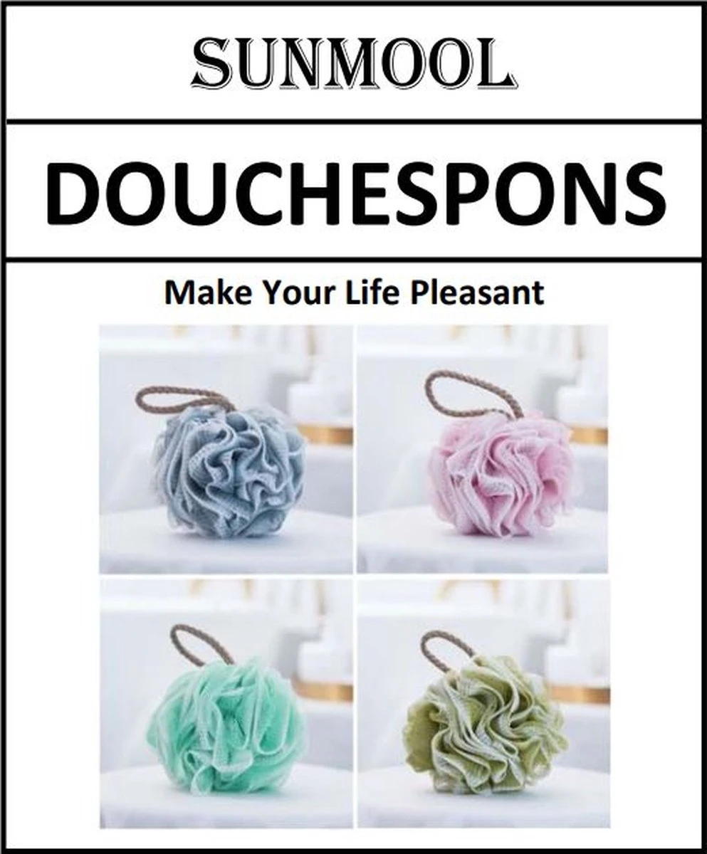 Douche Spons - Bad Spons - Massage Spons - Scrubbing Spons - Douchespons - Set Van 4 Stuks 9 Douche Spons - Bad Spons - Massage Spons - Scrubbing Spons - Douchespons - Set Van 4 Stuks - Afbeelding 7